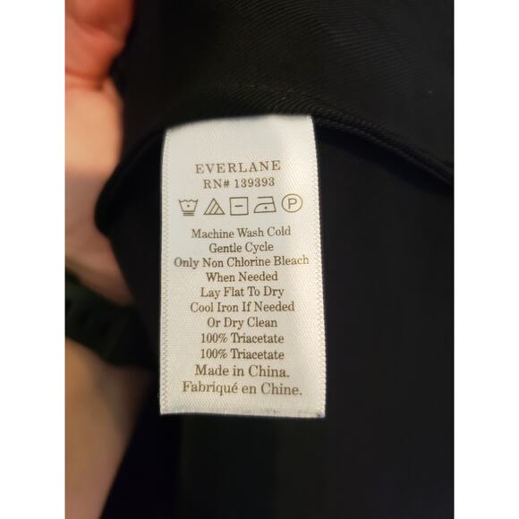 Everlane Black Japanese Goweave Picnic Midi Dress Button Front Size 6 Pockets - Picture 6 of 9